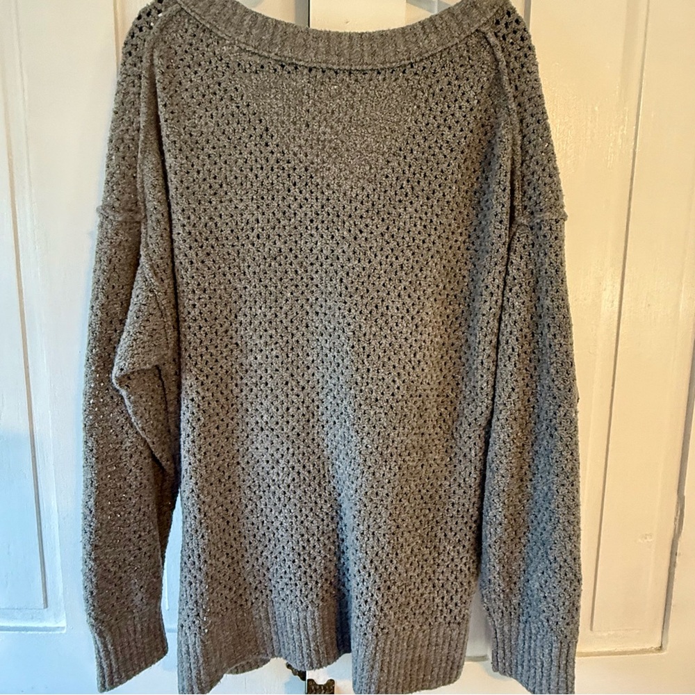 Aerie NWOT Open Knit V-Neck Sweater - XL - Picture 4 of 5